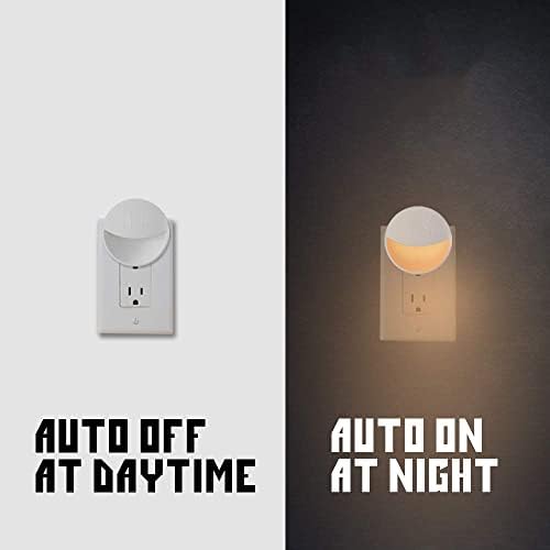 4 Pachet Plug in LED Night Light cu senzor auto Dusk to Dawn, lumini de noapte albe calde moi pentru hol,dormitor, cameră pentru