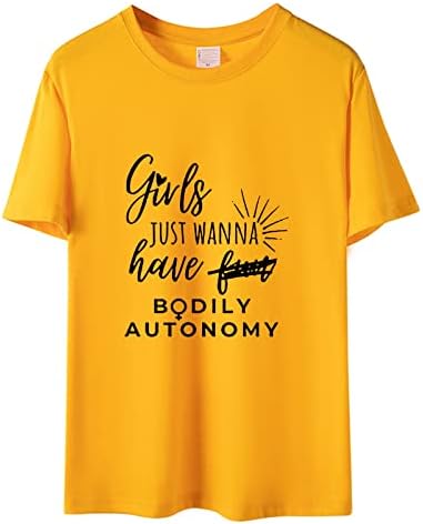 Femei Active Topuri femei scrisoare Slogan drepturile de avort imprimare moda moale rotund gat vrac maneca scurta tricou