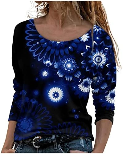 NOKMOPO Crop & nbsp; Topuri & nbsp; Pentru Femei Femei Casual Moda imprimare maneca lunga o-gât pulover confortabil Top