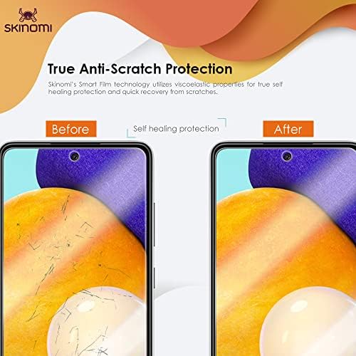 Protector de ecran Skinomi compatibil cu Samsung Galaxy A52 5g Clear Techskin TPU Anti-bule Film HD