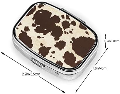 Blana de vacă Primet Portable Mini Travel Daily Pill Box - Memento cu pastile pătrate, cutii de vitamine