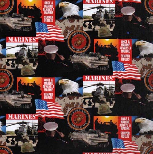 Bumbac Statele Unite ale Americii Marines militare bumbac Fabric Print-021marines
