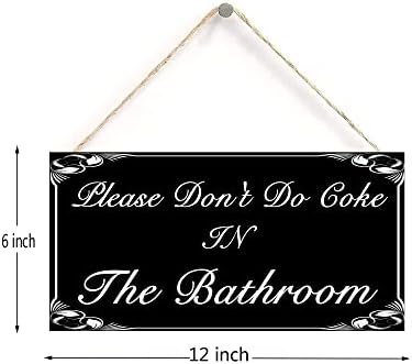 Vă rugăm să nu faceți cocs în baie agățată semn decorativ din lemn decor decor de casă cu ușă din lemn Placă 12 x 6