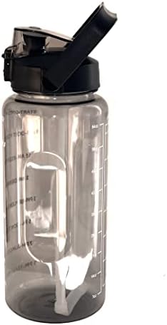 Sticlă de apă motivațională cu jumătate de galon - sticlă de apă sportivă cu marcaj de paie și timp - Flip Flip Flip Flip 64