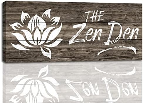 1 Kingo Farmhouse Zen Den Semne: Rustic Zen Den Yoga Studio Camera Decorare Canvas Print Lotus Flower Wall Decor - Vintage