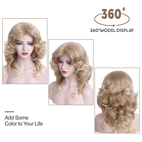 H & amp; Bwig Blonde Barbati Femei Peruca Lung cret peruci naturale sintetice peruca de păr pentru bărbați și femei costum