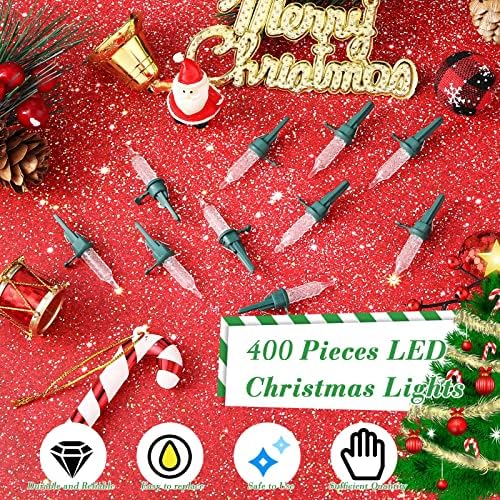 Lumini de Crăciun LED înlocuire de Crăciun Mini becuri 3 Volți 0,06 Watt C3 becuri de pom de Crăciun lumini de Crăciun cu bază verde pentru petreceri de vacanță Consumabile interioare în aer liber
