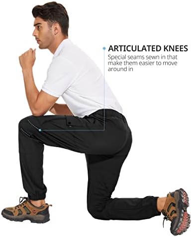 SpecialMagic Men Joggers pentru bărbați Pantaloni de drumeție Slim se potrivesc pantaloni de călătorie impermeabili Muncă casual