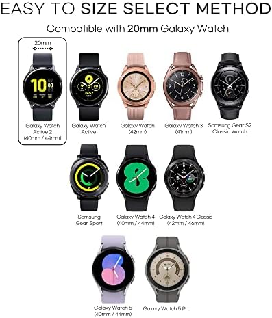 Moharlab Geneuine Stretchy Nylon Elastic Sport Sport Sollo Buclă Solo Compatibil cu Samsung Galaxy Watch Band cu curea 20mm