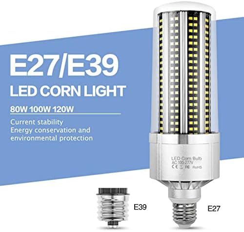Xianfei E27 LED bec de porumb, 4000k lumină caldă lumini de plafon comerciale mari, 100W 9950 LUMEN LED lampă de economisire a energiei, pentru subsolul fabricii de depozit, AC100-277V