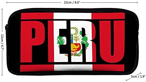 Steag amuzant din Peru Carcasă pentru creion cu capacitate mare 2 straturi pentru creion pungă de pungă organizată pentru femei