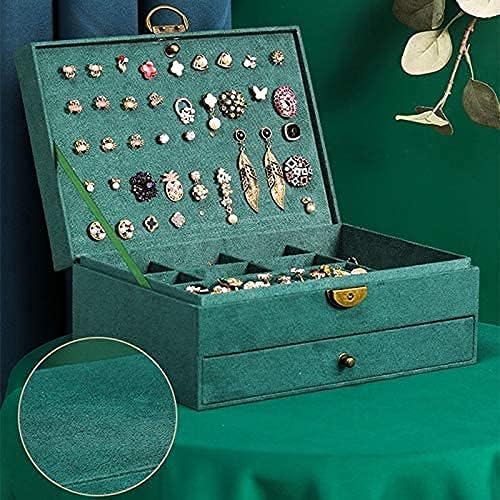 Zcxiyu Vintage Bijuterii Cutie Orientală clasică cu antichități retro blocarea din alamă cu capacitate mare de bijuterii depozitare CAZ CAZ Capacitate înaltă