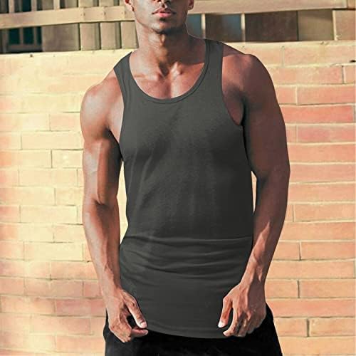 Xxbr topuri de vară pentru bărbați, tricouri fără mâneci Vest Y-Back Stringer Slim Fit Running Antrenament Rezervor de gimnastică