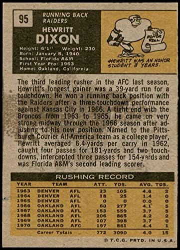 1971 Topps # 95 Hewritt Dixon Oakland Raiders Ex Raiders Florida A&M