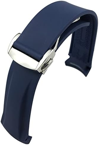 KDEGK 18mm 19mm 20mm 21mm 22mm 22mm din cauciuc silicon Benzi pentru omega 300 Speedmaster curea marcă Watchband Blue Black