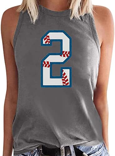 Baseball imprimare rezervor de top pentru femei vara fără mâneci O-gât rezervor tunica Topuri Vrac se potrivesc Casual confortabil atletic sport Bluza Top