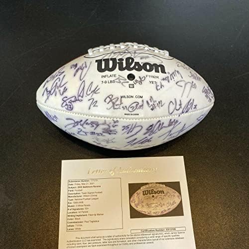 2002 Baltimore Ravens Team a semnat Wilson NFL Fotbal 50+ SIGS JSA COA - Fotbal autografiat