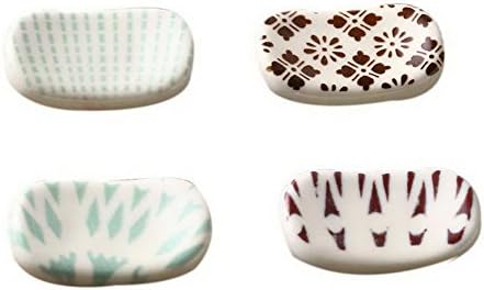 Set de 4 betisoare ceramice japoneze suporturi pentru linguri de furculițe, cuțite, maro închis