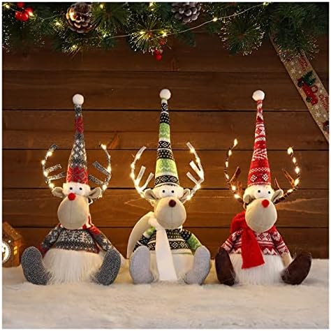 Pifude de Crăciun decorațiuni de Crăciun Ornament de elan păpușă handmade de pluș cu picioare de primăvară retractabile Ornament
