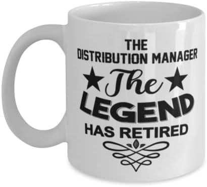 Manager de distribuție cană, legenda s-a retras, noutate idei de cadouri unice pentru manager de distribuție, cană de cafea