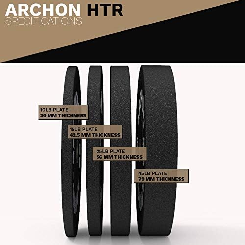 Archon Fitness HTR Spec Bumper Plates | Placă olimpică | Antrenament de forță | Haltere | Plăci de greutate | Barbell olimpic
