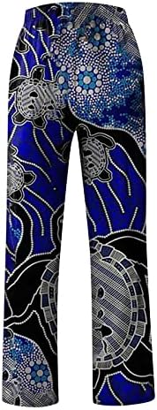 Pantaloni de lenjerie casual pentru bărbați, plajă de yoga tipărire simplă vara casual elastic talie de talie pantaloni baggy