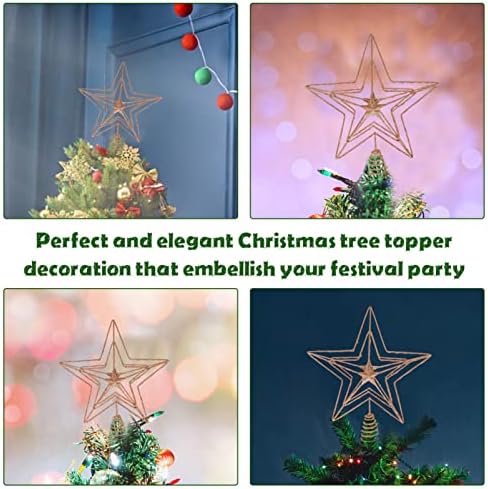 Pretyzoom Home Decor Bethleem Star Ornament de Crăciun Stele Stele Topper Glister de Crăciun ornamente de Crăciun design scobit