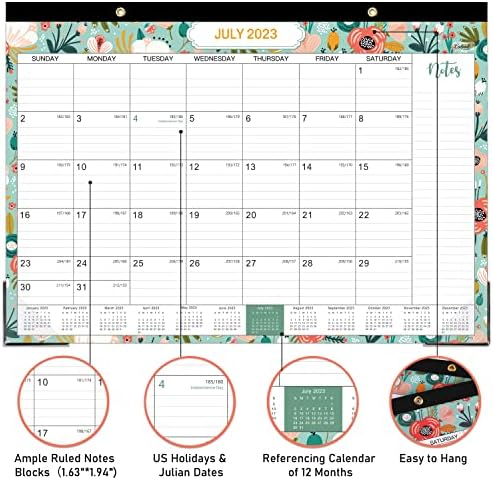 2023-2024 Calendar de birou - 2023-2024 Calendar pentru birou/perete, 18 luni Calendar de birou, 12 x 17, iulie 2023 - decembrie
