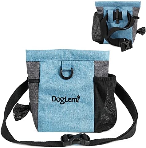 Duuclume Dog Trating antrenament Mecanismul de pungă Mecanism de sine închidere de cocoș încorporat Distribuitor 3 Moduri de a purta geantă de umăr/talie multifuncțională reglabilă pentru mersul pentru animale de companie și călătorii