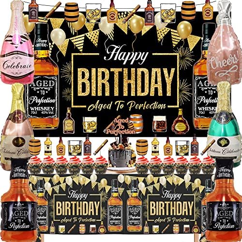 Nelton whisky Birthday Party Decoratiuni, în vârstă de la perfectiune Birthday Party Consumabile includ fundal, Banner, tort