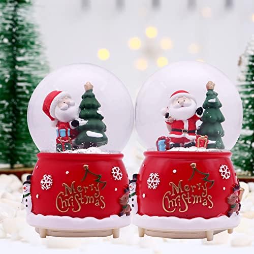 Globul de zăpadă Moș Crăciun cu iluminare colorată mini decor desktop muzică de Crăciun Snow Glob Ornament Decoration Party