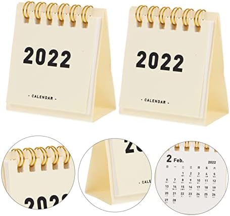 Toftoficu 2pcs 2022 2022 mini calendar desktop șevalet de birou decor de buzunar calendar mini calendare săptămânal calendar