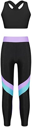 Zdhoor Kids Running Outfits Outfits Girls Tops Tops și Leggings Atletic