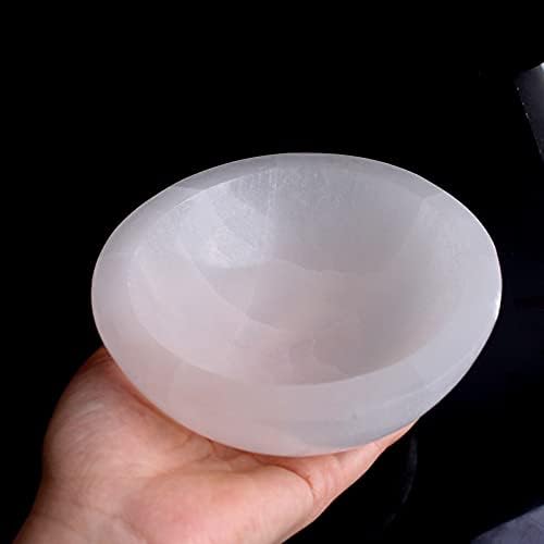 Zym116 1pc natural lustruit alb lustruit castron de piatră cristal de pietre scrumiere yoga vindecare recipient recipient