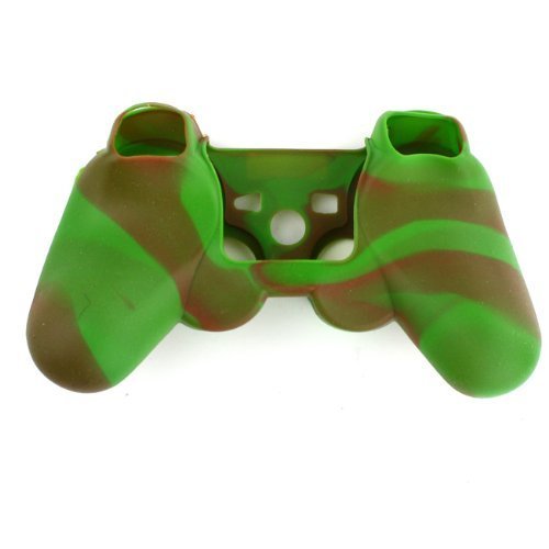 Carcasă de protecție a siliconului acoperă pielea pentru controler PS3 Camuflaj cafea verde