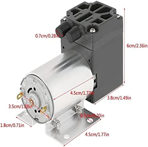 Pompă de vid 12V DC cu debit 5L / min și presiune negativă 120kpa - pompă de aspirație compactă cu suport pentru o instalare