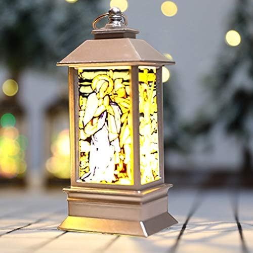 Lampa desktop Adoofan Decor de Crăciun Snow Globe Lantern Jesus Nativitate Scenă Lantern Lantern lampă luminată de Xmas Tabletop
