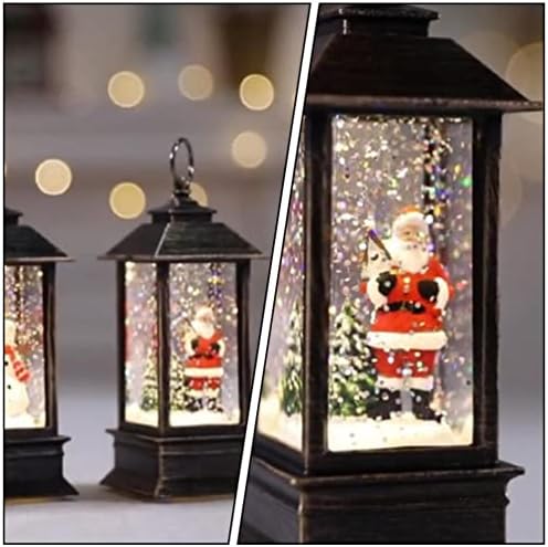 Toyvian luminat de Crăciun Lanterna Globului: Santa Claus Globe Lantern Xmas Night Apa ușoară în zăpadă, sclipitoare Lanterna