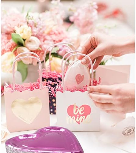 Cieovo 32 bucăți roz plăci de hârtie în formă de inimă farfurii de petrecere de unică folosință plăci de masă de masă de masă
