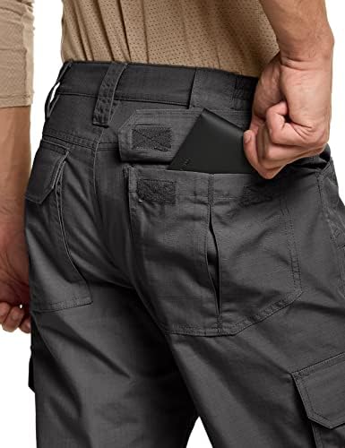 Pantaloni tactici pentru bărbați CQR, pantaloni de marfă ripstop rezistenți la apă, pantaloni de lucru ușoare EDC de drumeție,