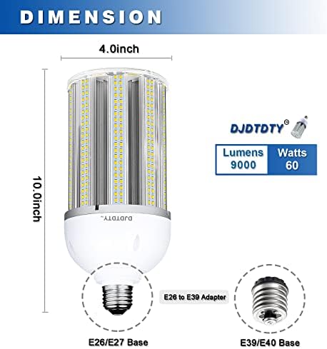 DJDTDTY 30w/60W/80W/100W/120W/150W LED bec de porumb, E26 E39 bază LED lampă de porumb, 9000 Lumen 5000k Lumina zilei 110V~277V