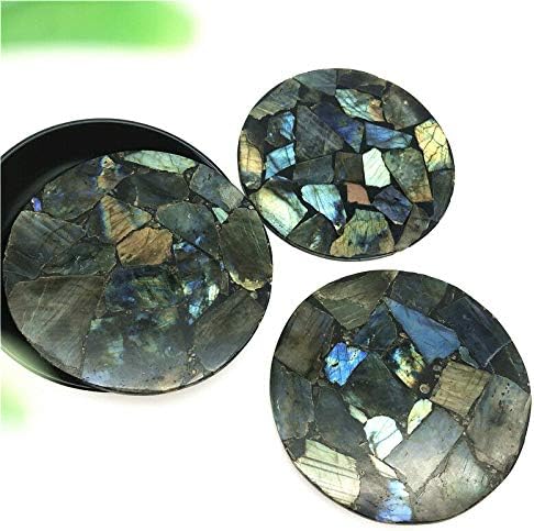 RUITAIQIN SHITU 1 buc placă naturală Labradorită felie cristal de cuarț Specimen Mineral afișare vindecare pietre naturale