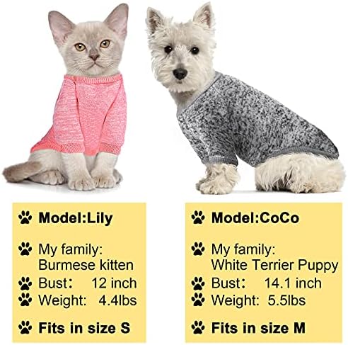 6 bucăți pulover pentru câini pulovere calde pentru animale de companie pentru animale de companie haine pentru câini tricotaje