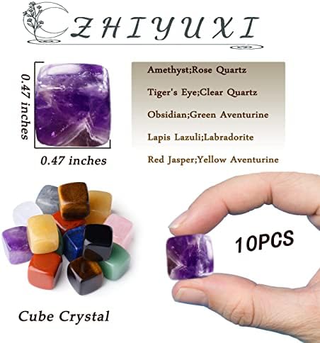 ZHIYUXI 1.5-2.0 Ametist prime cristale Vrac 4buc vrăjitorie rostogolindu sârmă ambalaj și vindecare cub cristal Vrac lustruit pietre pretioase Reiki energie pietre