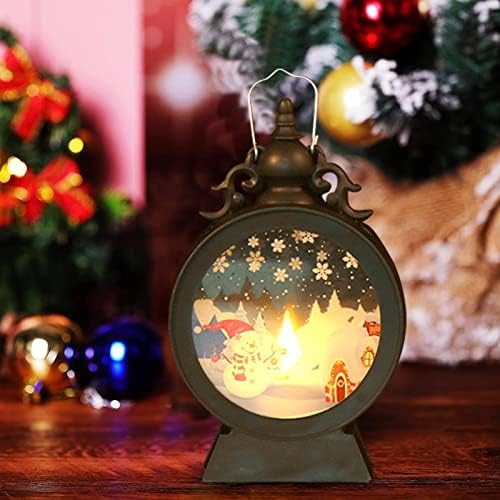 Lokoo Christmas Candle Hanging Lantern - Candle Vintage Christmas Snow Lantern Lantern pentru LED Light, Candle Lanterned Lanterned Lannar luminat de Crăciun luminat de Crăciun pentru piesa centrală de Crăciun