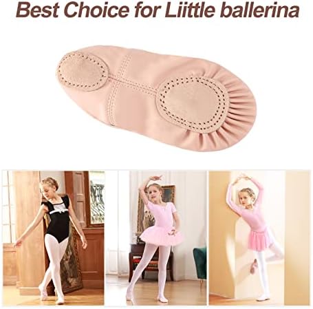BoxMemory Pantofi de balet pentru Fete, Pantofi de Balet din pânză pantofi de dans cu talpă divizată din piele, papuci de balet pentru fete mici