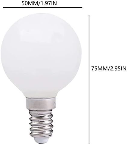 Ydjoo E12 LED Globe Becuri 3w G50 / G16. 5 Globe Becuri 30 Watt echivalent Natural alb 4000k E12 Candelabra base Milky Glass