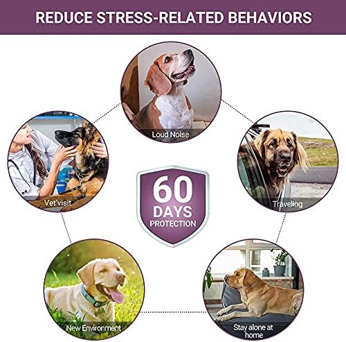 Câini Budoci Calm Callar 2 Pachet Feromoni Calcare Gulere 60 de zile Reduceți anxietatea și stresul Gulere pentru animale de