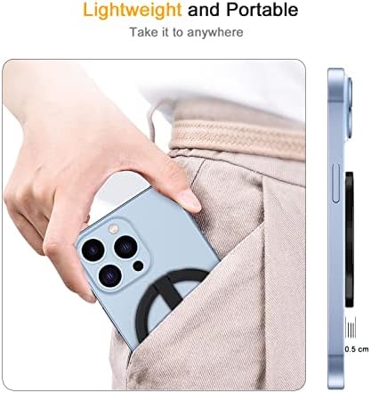 Reglabil Magsafe Kickstand, [2023 actualizat] JKOailiwi Magnetic Phone Grip, Magsafe Ring Holder Telefon Compatibil cu iPhone
