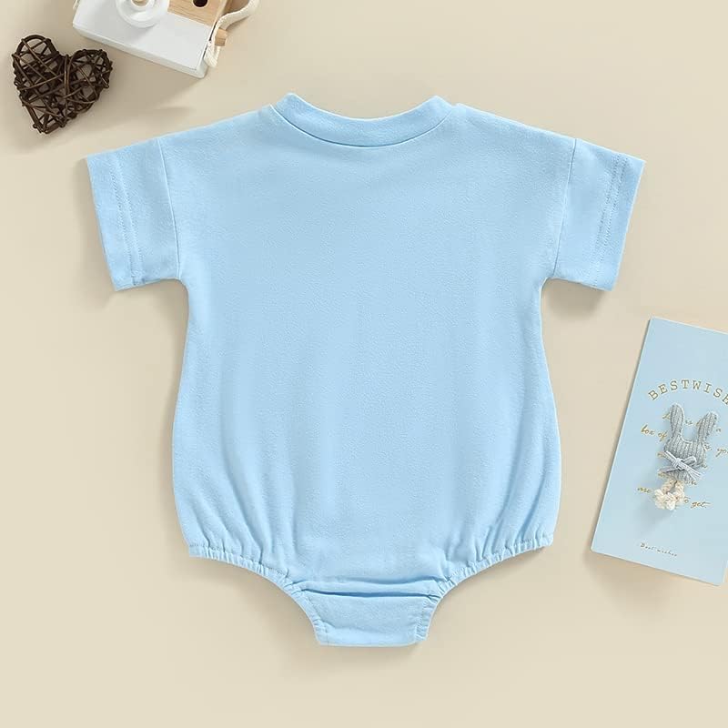 Copil Baby Girls Boys Paste Outfit Supradimensionate Maneca Scurta Crewneck Romper Tricoul Baby Bunny Vara Outfit
